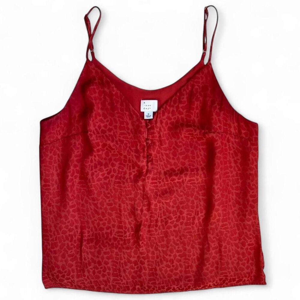 a new day orange/red Leopard-Print Satin Cami Tank